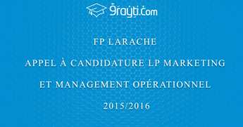 Appel à candidature LP Marketing et Management Opérationnel FP Larache 2015/2016