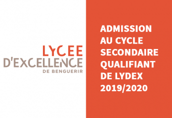 Admission au cycle secondaire qualifiant du Lycée d’Excellence de Benguerir Lydex 2019-2020