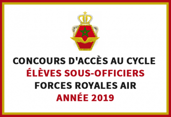 Concours d’admission au cycle des Élèves Sous-Officiers des Forces Royales Air FRA 2019