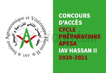 Concours d’accès au cycle préparatoire APESA de l'IAV Hassan II 2020-2021