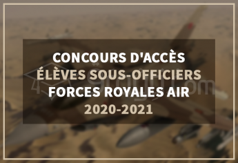 Concours d'accès au cycle des Élèves Sous-Officiers des Forces Royales Air 2020-2021