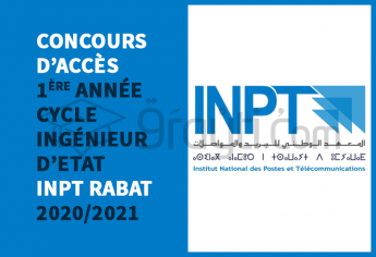 Concours d'accès en 1ère année du cycle d'ingénieur d'Etat de l'INPT Rabat 2020-2021