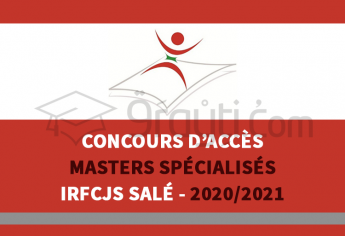 Concours d'accès aux Masters Spécialisés de l'IRFCJS Salé 2020-2021