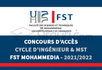 Concours d'accès au cycle d'ingénieur et Master Sciences et Techniques de FST Mohammedia 2021-2022