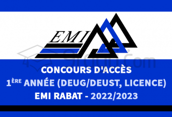 Titulaires de DEUG, DEUST et Licence : Concours d'accès en 1ère année de l'EMI Rabat 2022-2023