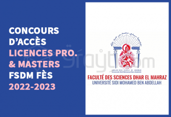 Concours d'accès aux Licences Professionnelles et Masters de la FS Dhar El Mahraz Fès 2022-2023