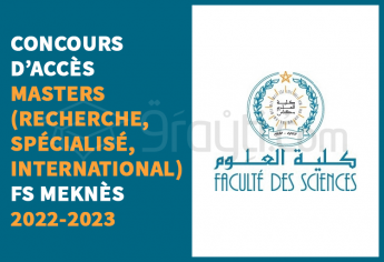 Concours d'accès aux Masters de FS Meknès 2022-2023