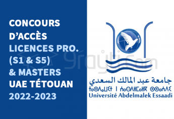 Concours d'accès aux Licences Professionnelles (S1 et S5) et Masters des établissements de l'UAE Tétouan 2022-2023