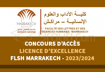 Concours Licence d'Excellence (titulaires Bac+2) de FLSH Marrakech 2023-2024
