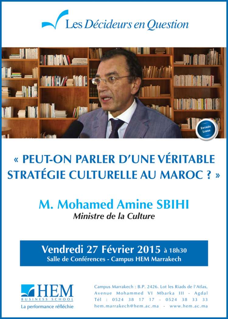HEM - « Peut-on parler d’une véritable stratégie culturelle au Maroc ? » à HEM Marrakech