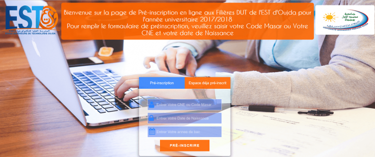 Préinscription aux filières DUT de l'EST Oujda 2017