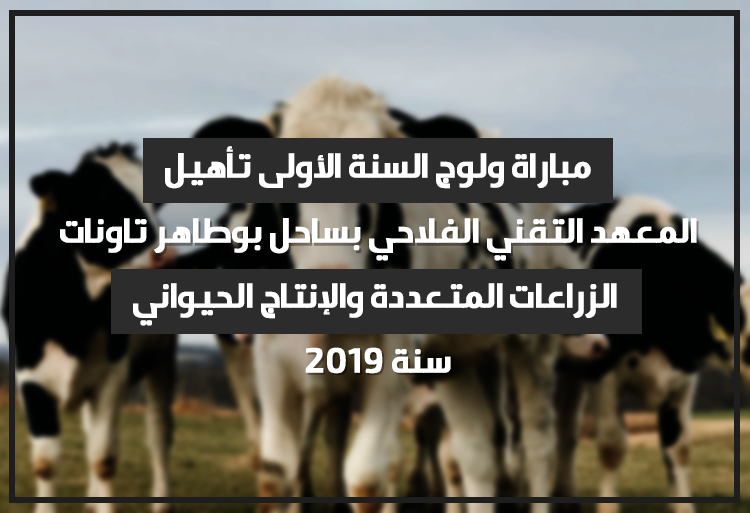 مباراة ولوج السنة الأولى تأهيل بالمعهد التقني الفلاحي بساحل بوطاهر تاونات 2019