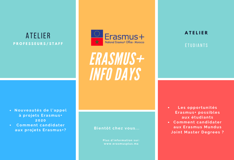 Ateliers « Erasmus+ Info Days » aux établissements d'enseignement supérieur du Maroc
