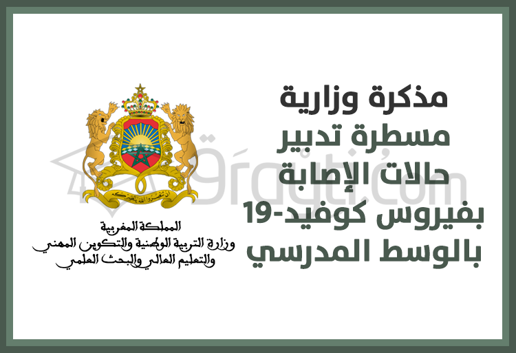 مذكرة وزارية بشأن مسطرة تدبير حالات الإصابة بفيروس