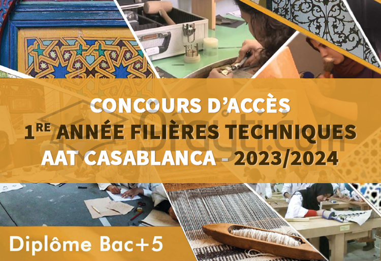Concours 1re année des Filières Techniques de l'AAT Casablanca 2023-2024