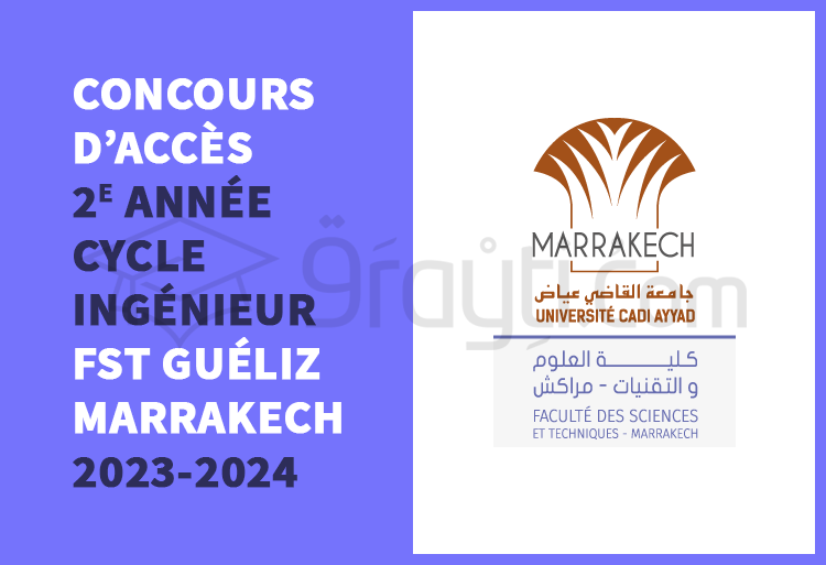 Concours 2e année du cycle d'ingénieur de FST Marrakech 2023-2024