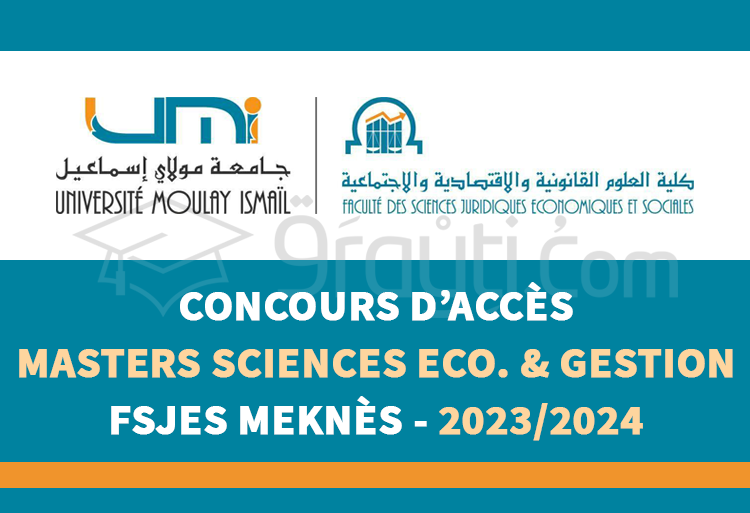 Concours Masters en Sciences Economiques et Gestion de FSJES Meknès 2023-2024